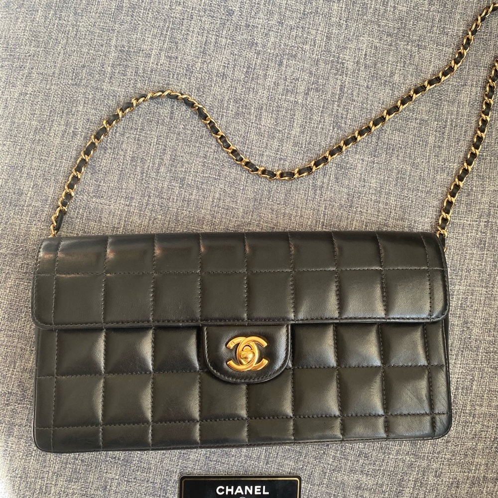 Chanel lambskin chocolate bar vintage bag east - Picture 5 of 14